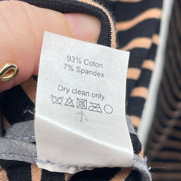 J Crew Womens Blazer Jacket Striped Pocket Cotton Stretch Navy Blue tan Small - Picture 5 of 10